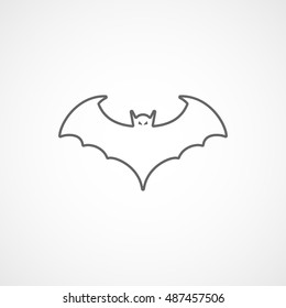 Bat Halloween Concept Line Icon On White Background