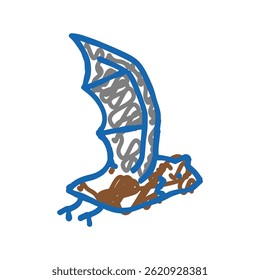 bat halloween doodle icon sketch vector. bat halloween sign. isolated symbol illustration