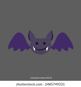 Bat Halloween elements Vector,  isolated on gray background, Vector illustration EPS 10