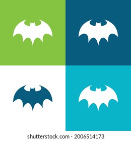 Bat Halloween Flat four color minimal icon set