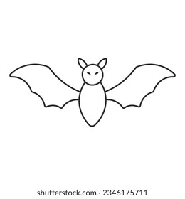 bat halloween fly night scary line icon