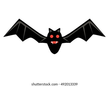 Bat. Halloween flying bat isolated on white background.