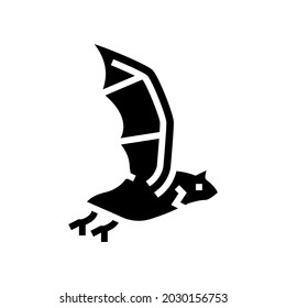 bat halloween glyph icon vector. bat halloween sign. isolated contour symbol black illustration
