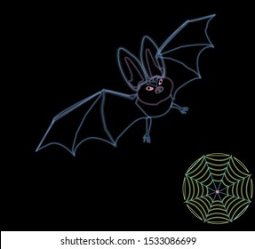 bat halloween, icon and vector 