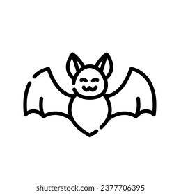 Bat Halloween line icon. linear style sign for mobile concept and web design. Bat animal outline vector icon. Symbol, logo illustration. Vector graphics