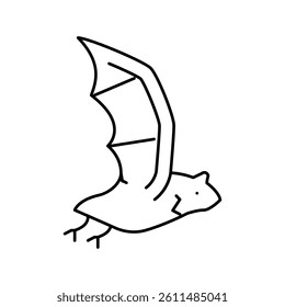 bat halloween line icon vector. bat halloween sign. isolated contour symbol black illustration