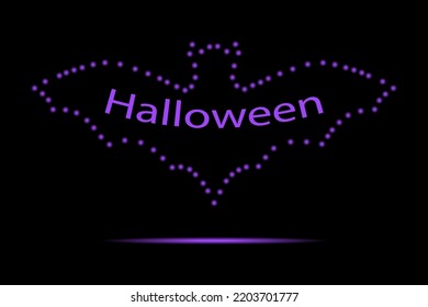 Bat. Bat for Halloween. Bat made from circles. Vector bat.