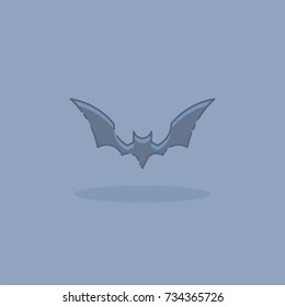 Bat Halloween Minimalist Icon Vector Illustration