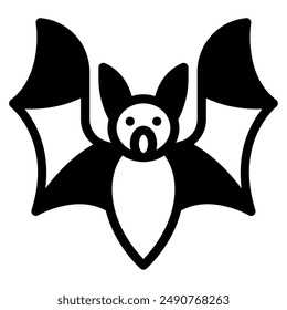 Bat halloween object icon illustration