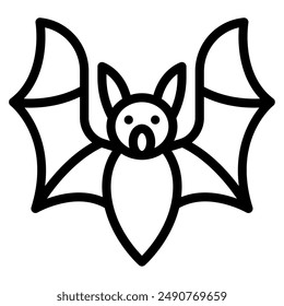 Bat halloween object icon illustration