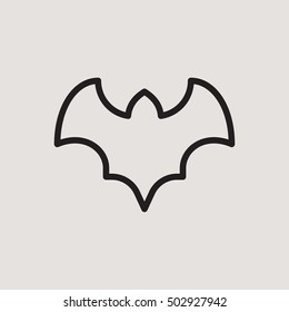 Bat Halloween Outline Vector Icon
