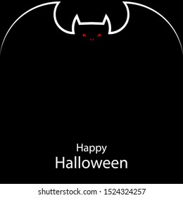 Bat halloween poster, vector art illustration.