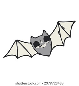 bat halloween retro cartoon vector
