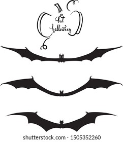 bat halloween vector illustration set