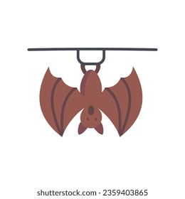 
bat hanging on a branch logo design, creative idea vector graphic symbol icon illustration, isolated white background.
