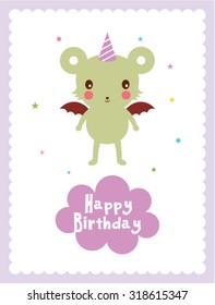 bat happy birthday greeting card