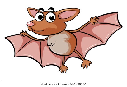 Bat with happy face illustration