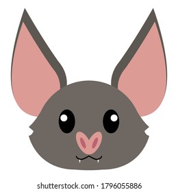 Bat head cartoon. Animal cartoon icon - Vector
