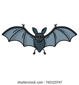 Cute Small Bat Flying When Midnight Stock Vector (Royalty Free ...