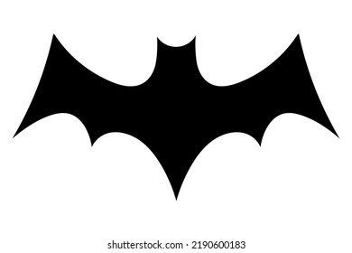 Bat icon. Black flat silhouette of bat. Vector illustration isolated on white background.