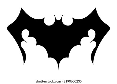 Bat icon. Black flat silhouette of bat. Vector illustration isolated on white background.