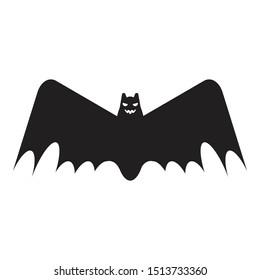 bat icon black and isolated vector illustration