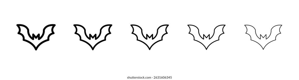 Bat icon in black. Vector illustration for graphic design
