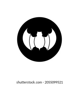 Bat icon circle black background color editable.