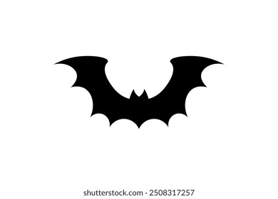 Ilustração vetorial de design de ícone de morcego em cor preta.