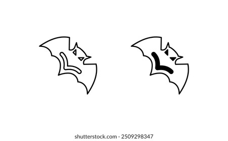 Diseño de icono de murciélago con fondo blanco