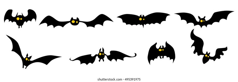 bat icon element set for Halloween. vector illustration