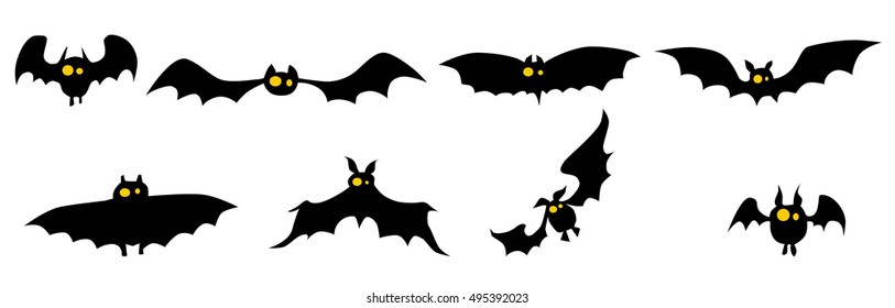 bat icon element set for Halloween. vector illustration