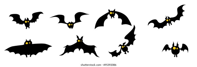 bat icon element set for Halloween. vector illustration