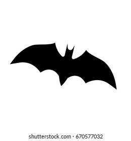 Vector Black Silhouette Bat Isolated On Stock Vector (Royalty Free ...