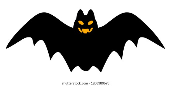 Bat icon for Halloween content – stock vector