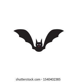 Bat icon Halloween Silhouette on white Background