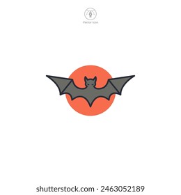 bat Icon Halloween theme symbol vector illustration isolated on white background