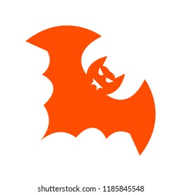 Bat Icon - Halloween vector illustration orange