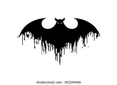 Bat icon. Halloween. Vector silhouette. Vector illustration.