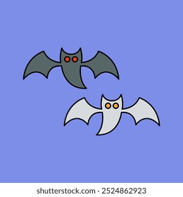Bat Icon Illustration Flat Design Style