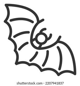 Bat - icon, illustration on white background, outline style