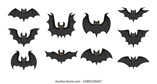 Bat Icon Illustration Set Collection