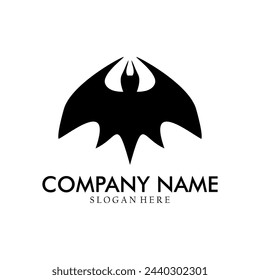 Bat icon illustration. Bat vector logo.
