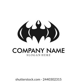 Bat icon illustration. Bat vector logo.