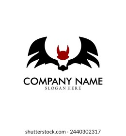 Bat icon illustration. Bat vector logo.