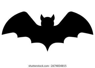 Bat Icon Isolated on White Background. Symbol for Halloween, Wildlife, and Night Themes. Vector Illustration