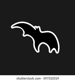 Bat icon, isolated sticker, flat design template, vector illustration