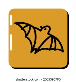 bat icon line illustration, helloween day