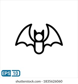 bat icon in line style isolated on white background. EPS 10