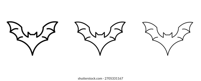 Bat icon linear style sign for mobile concept and web design.